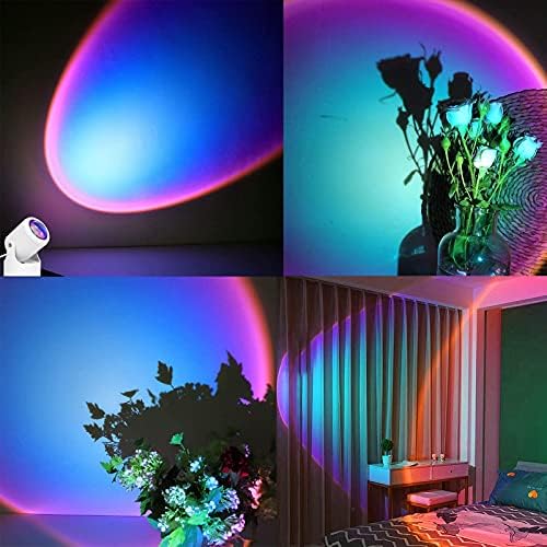 Sunset Lamp, 360° Ротация Дъга Проектор Проекция на Романтична нощна светлина Led Светлина за Дневна Спалня Декор на Стените