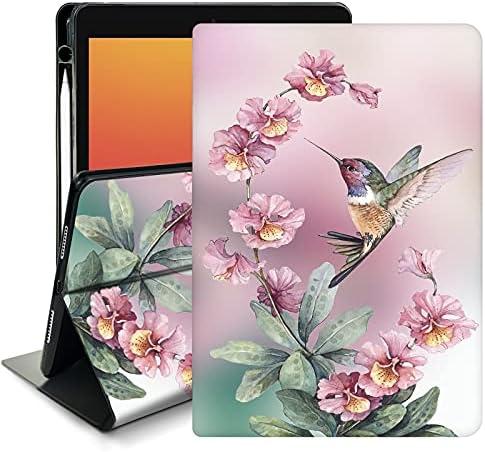 Memoly Case for iPad 10.2 инчов 8th / 7th Generation Case with Молив Holder Multi-Angle Smart Stand Cover Case,Auto Wake/Sleep for iPad 10.2 Cover 2020/2019 (Колибри)