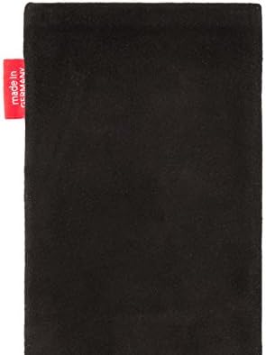 fitBAG Folk Black Custom Tailored Sleeve for ZTE Axon 30 Pro | Произведено в Германия | Fine Nappa Leather Pouch Case