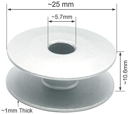 FoRapid Голям Капацитет Алуминиева Бобина 25 мм x 10,6 mm по-Малко Съпротива Висок Допуск за Шиене, аксесоари за Повечето