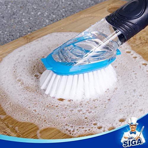 MR. SIGA Soap Dispensing Dish Brush, Кухня Brush Зареждане, Pack of 4