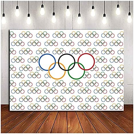 9x6FT Олимпийските Пръстени Международен Банер за Спортна Парти Снимка на Профила на Олимпийска Спортна Тема Фотография
