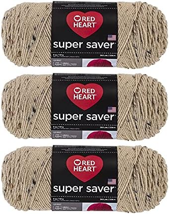 Red Heart Super Saver Yarn (3-Pack) Buff Fleck E300-4334