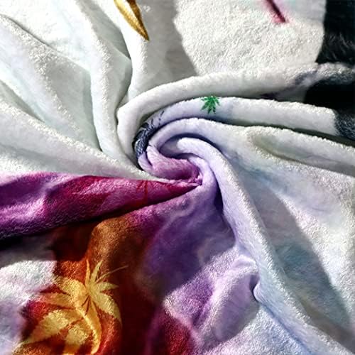 SXCHEN Одеяла Плюшено Канапе-легло Хвърли едно Одеяло Ленивец Изхвърлили от Акварельного Небето Лист Канабис 60 x 80 см
