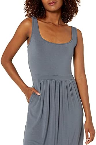 Daily Ritual Women ' s Jersey Standard-Fit Без ръкави с Имперската талия Midi Dress