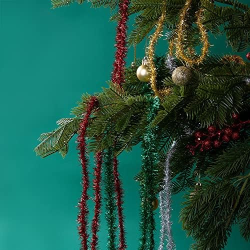 Sfcddtlg 65.6 ft Блясък на Коледната Сърма Венец-4 Цвята Тънка Коледна Сърма Тел Венец за Коледно Рожден Ден на Сватбени