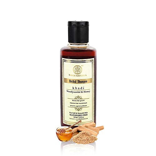 Khadi Natural Herbal Ayurvedic Уди Sandal and Honey Shampoo for all Hair Types SLS & Paraben Free (210 мл / 7,1 течни унции)