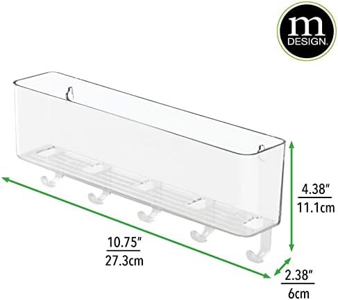 mDesign Монтиране на стена с Модерен Пластмасов Органайзер за съхранение в Коридора Количка за сортиране на Пощата с 5