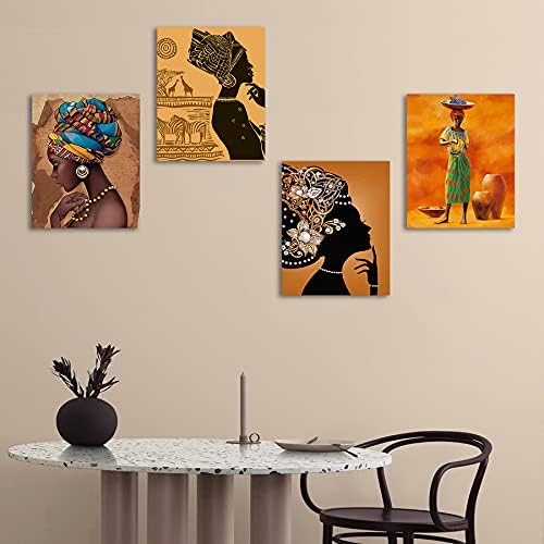 ОГРАДЕН Tribal афро-американски Жена Платно на Изкуството на Стената, една Жена Стени на Изкуството, Декорация, Древната
