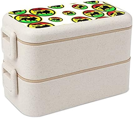 Lion in Jamaica Print All In One Bento Box for Adults/Children Lunch Box Meal Kit Подготовка Containers