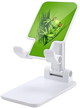 Цветен Ръчен Скица Жаби Регулируема Поставка За Мобилен Телефон Сгъваеми Преносими Таблети Титуляр за Офис Пътуване Селска Къща Розов Стил