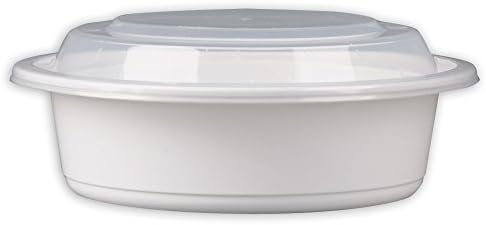 SafePro 9 грама. Бял кръгъл съд за микровълнова фурна с Прозрачен капак, Обяд-bento-Бокс, Контейнери за храна за вкъщи