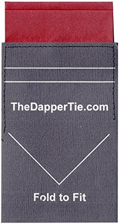 TheDapperTie - Мъжки плътен плосък Двоен Оцветени Предварително Изградена Джобен размер квадрат на картата