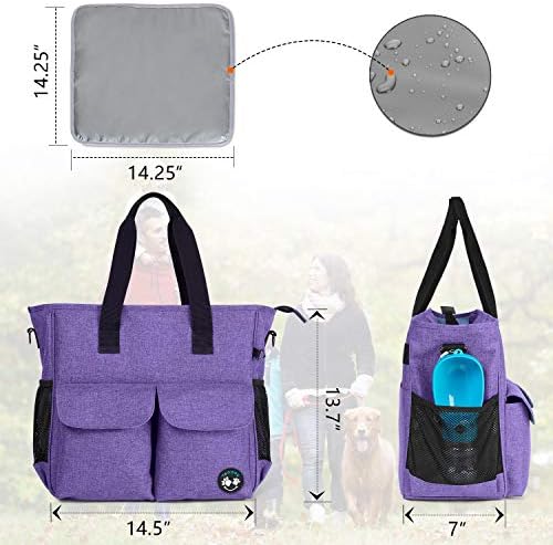Teamoy Dog Travel Bag, Week Away Dog Supply Tote Bag, В комплект от 2 Силиконови Сгъваеми Чаши, 1 Переноска за Хранене,