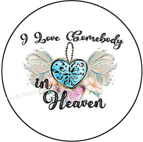 1.5 Inch I Love Somebody in Heaven Stickers - I Love You Sticker - Love Stickers Плик Печати Етикети - D AA61RK (30 бр.)