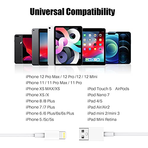 [Apple Пфи Сертифициран] iPhone Зарядно устройство 6 фута 3 опаковане., Lightning към USB Кабел 6 Метра, Дълги Бързи Зарядни устройства, Кабели за iPhone Кабел за iPhone 13 Pro Max/12 Mini/11/XR/Xs/X/