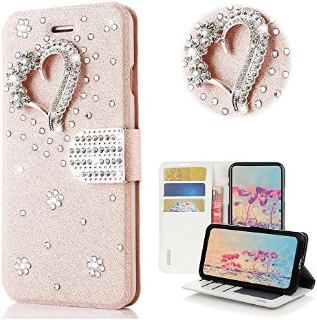 STENES Bling Портфейла Phone Case е Съвместим с Мото G 5G Case - Стилен - 3D Собственоръчно Pretty Сърце Design Магнитен