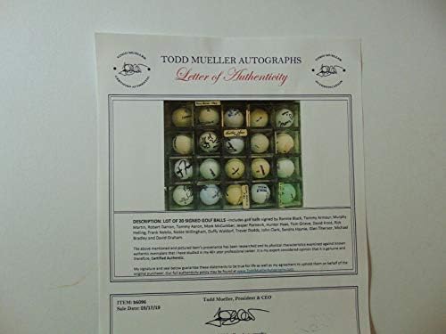 PGA Champion Дафи Уолдорф Ръчно Подписана на Топка за голф Тод Мюлер COA