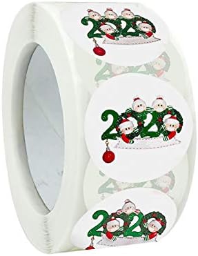 Newrys 500Pcs Весела Коледа Stickers, Roll Round Коледа Labels Stickers Self-Adhesive Gift Box Sealing Decor for Cards Wedding Gift Favours Kraft Paper Пликове F