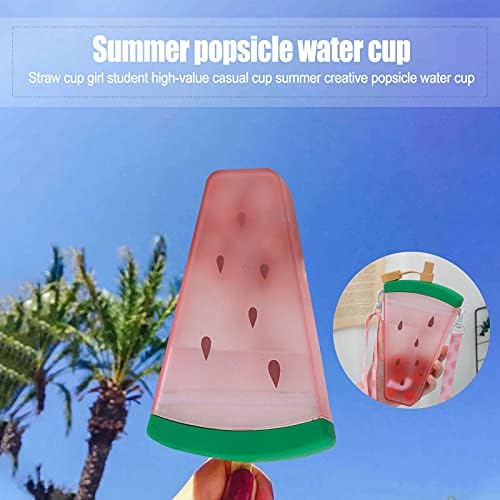 Атрактивни Бутилки за вода със Сламка и Панти Капак, творчески чаши за вода popsicle, Регулируема Презрамка за Лесно носене