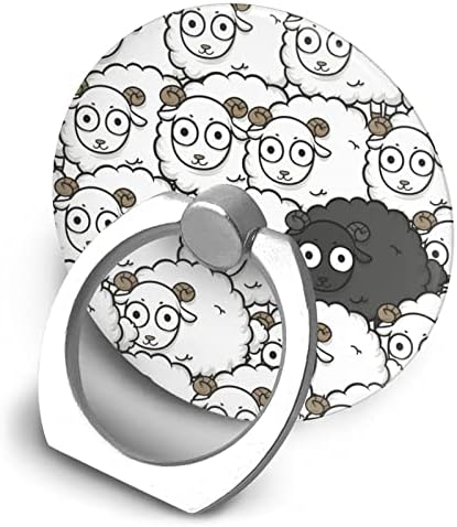 Карикатура Черно Бели Овце Мобилен Телефон Пръстен На Притежателя На 360 Градуса Въртящ Се Безименен Пръст Standas Мобилен
