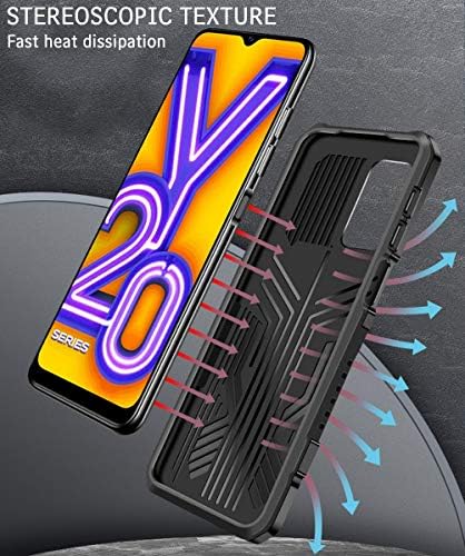 Hicaseer Case for Vivo Y17, PC Hard Back Текстурирани Ударопрочная и Устойчив на Падане на Кутията с Двойна стойка за