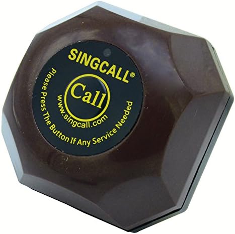 Безжична система за повикване SINGCALL,Пейджър, с един бутон,Кафе,(APE560) Не може да се използва самостоятелно
