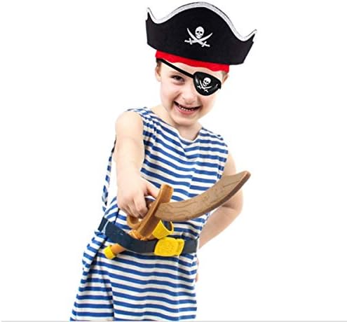 Череп Принт Pirate Шапка Лепенки За Очи Набор От Карибски Пират Парти Cosplay Хелоуин