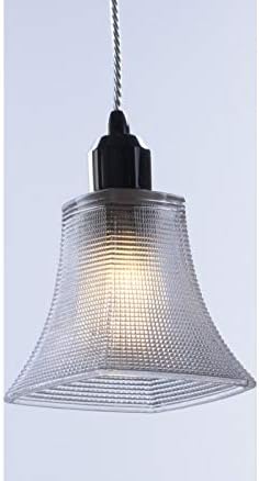 Maxim 25190CLPN Retro Clear Halophane Glass Bell LED Mini Pendant Ceiling Light, 1-Light Watt 8, 7H x 5W, Полиран Никел