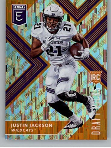 2018 Панини Elite Draft Picks Variation Aspirations Orange 140 Джъстин Jackson Northwestern дивите котки Official NFL