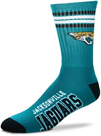 За galina краката - NFL 4 Stripe Deuce Men ' s Crew Socks Medium Size - Джаксънвил Jaguars