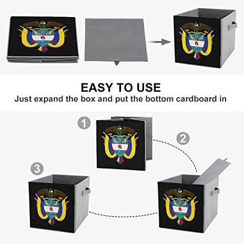 Нудкио Гербът На Република Колумбия. Сгъваеми Кутии За Съхранение на Кутии и Кошници За Съхранение, с Дръжка за Организация