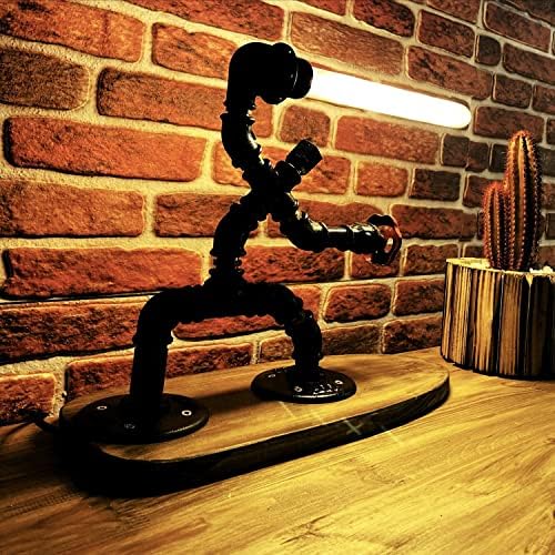 Настолна лампа в стил steampunk , Настолна Лампа , Лампа Човека Тръби , Промишлено Осветление ,Ръчна Работа,Регулируема