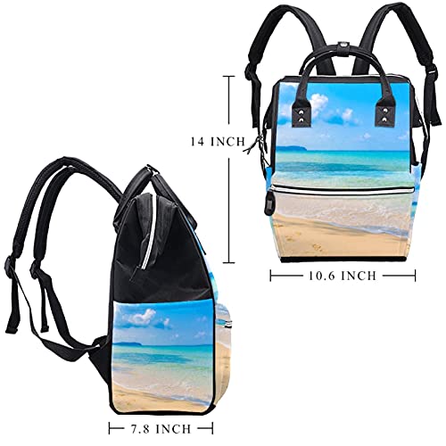 Красив Плаж, Море Пелена Пазарска Чанта на Мама Раница с Голям Капацитет Пелена Чанта Кърмещи Пътна Чанта за Грижа За Детето