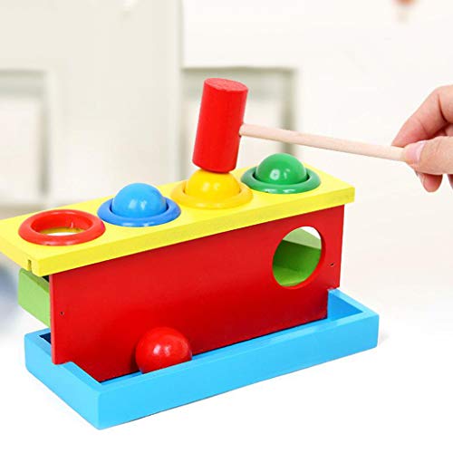 LuDa Baby Toddler Wooden Knocking Топка Box Hammering Топка В Последното Издание На Развитието Забавни Играчки