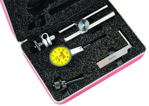 Starrett 709MALCZ Dial Test Indicator with Attachments, Dovetail Mount, Yellow Dial, 0-50-0 Reading, 35mm Dial Dia., 0-0.8