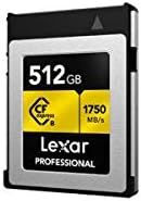 Lexar Professional 512GB CFexpress Type B Карта памет, четене до 1750 MB/s, запис на видео Raw 4K, поддръжка на PCIe 3.0
