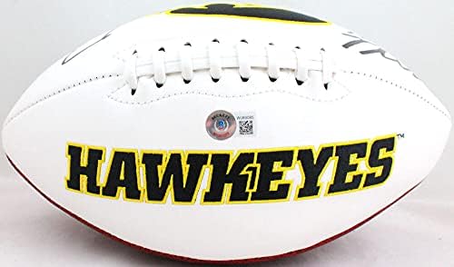 George Kittle/TJ Hockenson Autographed Iowa Hawkeyes Logo Football - Beckett W Black