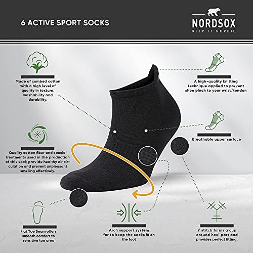 NORDSOX Спортни Чорапи За Мъже Жени Работещи С Ниско Деколте и Глезените С Супинатором