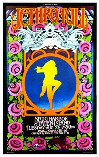 Jethro Tull Плакат Snug Harbor Staten Island 2001 Подпис Боб Маса