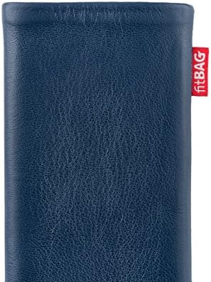 fitBAG Beat Blue Custom Tailored Sleeve for Xiaomi Mi8 Lite | Произведено в Германия | Fine Nappa Leather Pouch Case Cover with Microfibre Подплата for Display Cleaning