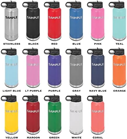 Bull Terrier Dad Laser Graved Water Bottle Customizable Polar Camel Stainless Steel Many Colors Sizes with Straw - english