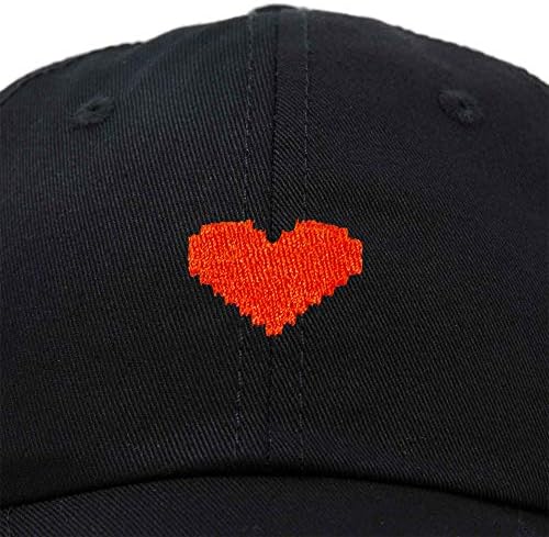 DALIX Pixel Сърце Hat Womens Dad Hats Памучни Шапки, Бродирани Валентин