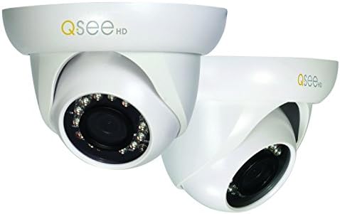 Q-See QCA7202D 720p High Definition Аналогичен, Пластмасов корпус, Куполната камера за сигурност (бял)