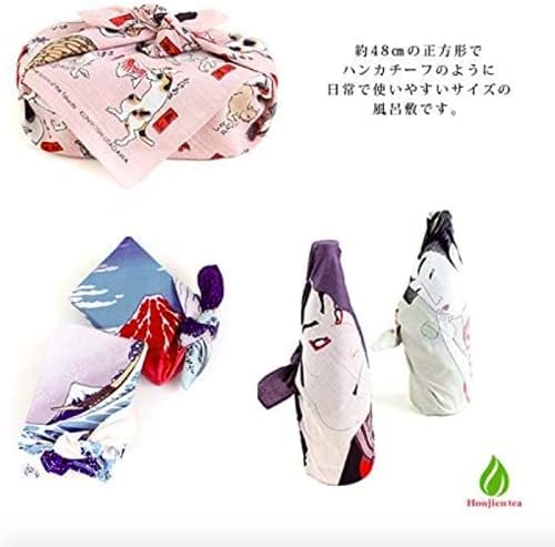 Furoshiki традиционните японски плат - Bento lunch wrapping cloth Bandana - Средно 18.9 x 18.9 см, кърпи за ръце: с художествен мотив Укие-ъ (жена УТАМАРО духа на мъниста)
