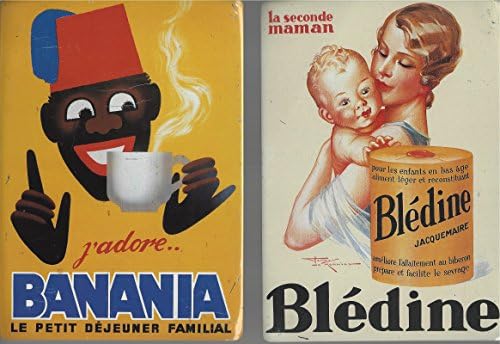Две метални пощенски картички Banania и Blédine Baby Formula