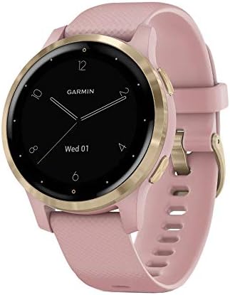 Garmin Vivoactive 4S GPS Smartwatch with Music & Fitness Activity Tracker & Health Monitor Apps (Dust Rose/Gold) 010-02172-31 4 S Пакет with Security Extension
