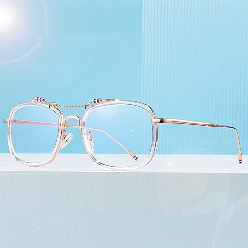 siqiwl Очила за четене, ултра-леки Очила за dual beam, Очила за пълна рамка, Плоска Леки Очила за един студент, Ретро Рамка за жени и мъже (цвят : 1-1, размер : +1)