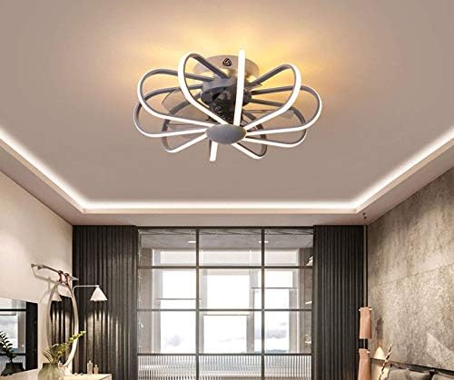 Вентилатор на тавана със светлината на Полилей вентилатор Led 4 Остриета Етаж/Закрит за Живот стаи, спални, трапезария-Бял
