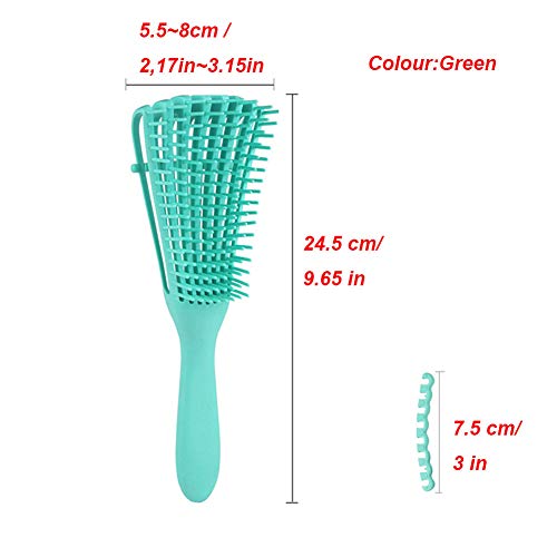 Ancgreen Detangling Brush, Detangler Brush, Hair Brush Comb for Natural,3a to 4c Къдрава/Извратени Wavy,Wet/Dry,Long / Thick Hair.(Цвят:Зелен)